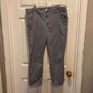 J. Crew Stretch Chino Pants Women Size 14 Gray Flat Front Casual Office